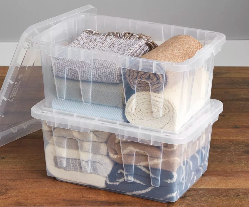 Sam's Tote Rack Members Mark 60-Quart Clear Storage Totes 2-Pack Only $16.98 at Sam's ...