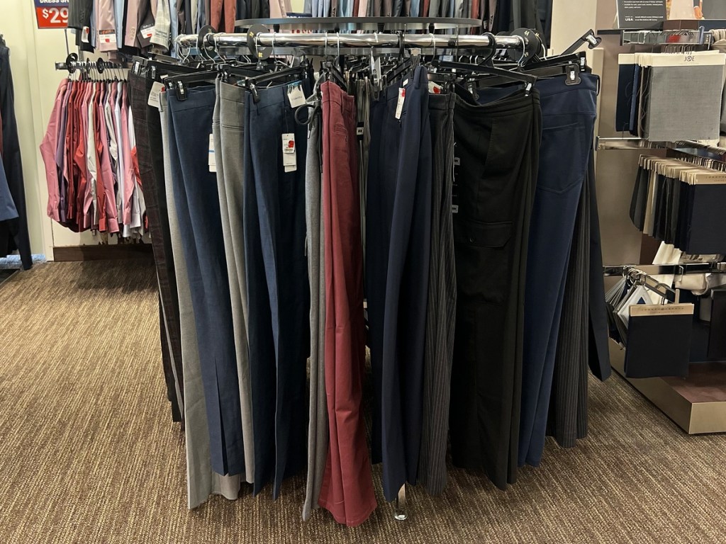 rack of men's pants