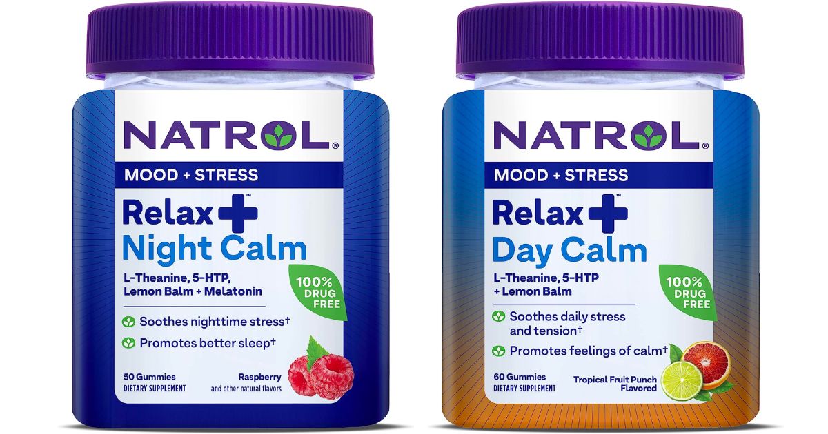 Natrol relax melatonin gummies and relax Day+ gummies
