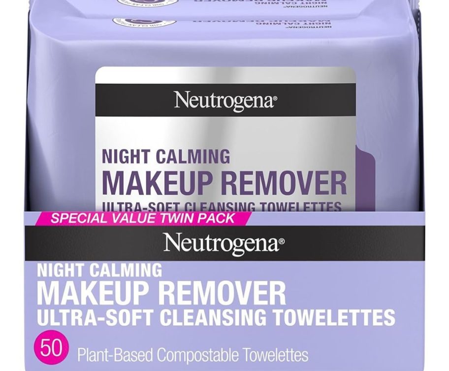 Stock image of a twin pack of Neutrogena Night Calming Wipes