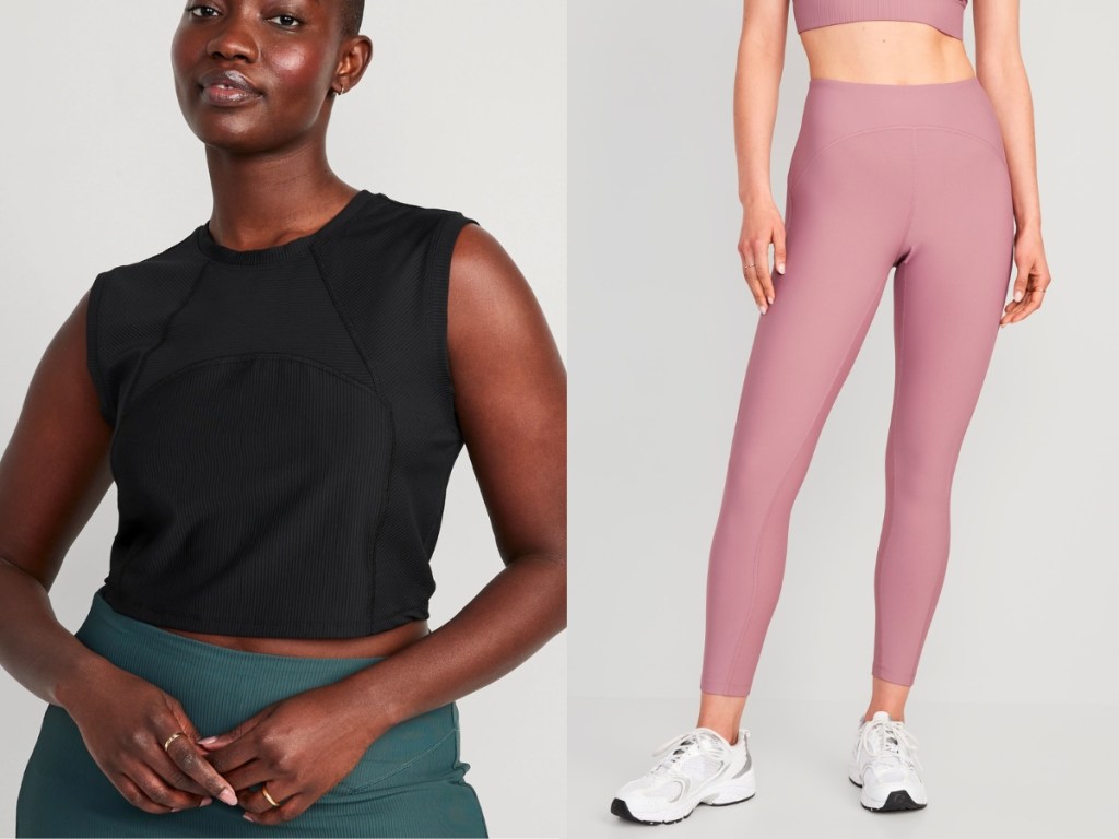 old navy powersoft cropped tank and leggings