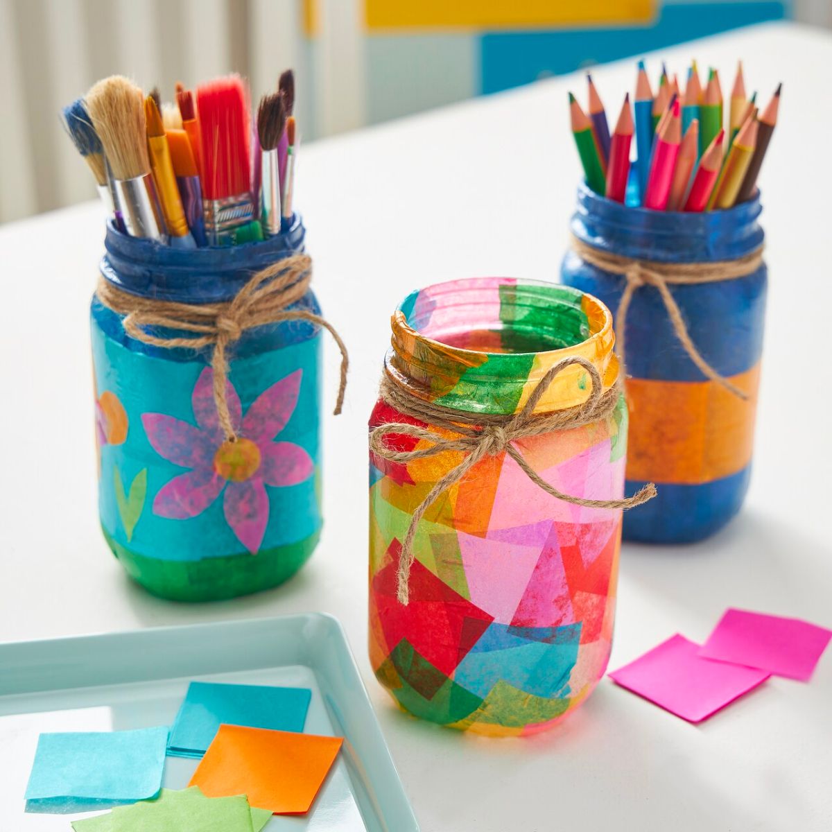 examples of the Organization Jars kids can make at michaels sunday make break january 14th