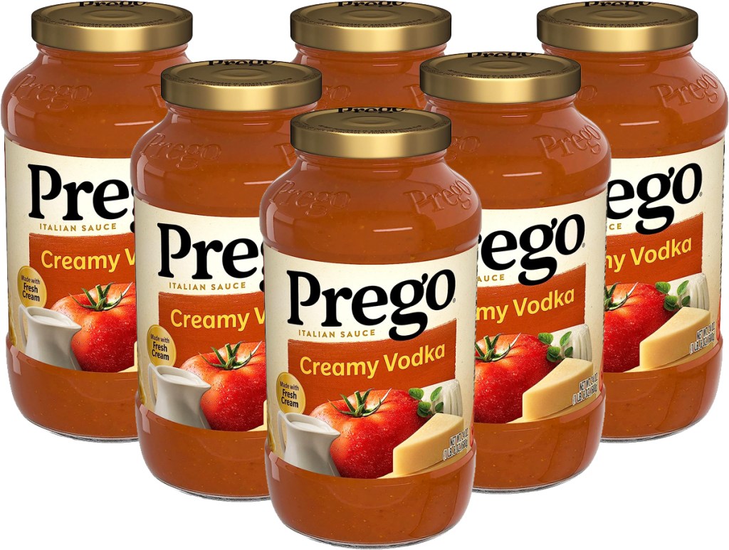 6 jars of Prego Creamy Vodka Sauce