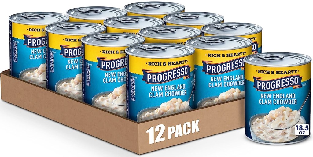 Progresso Rich & Hearty New England Clam Chowder Soup 12-Pack