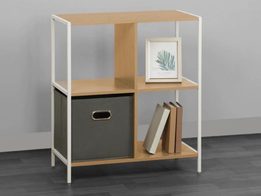an organizational cube shelf from Real Living