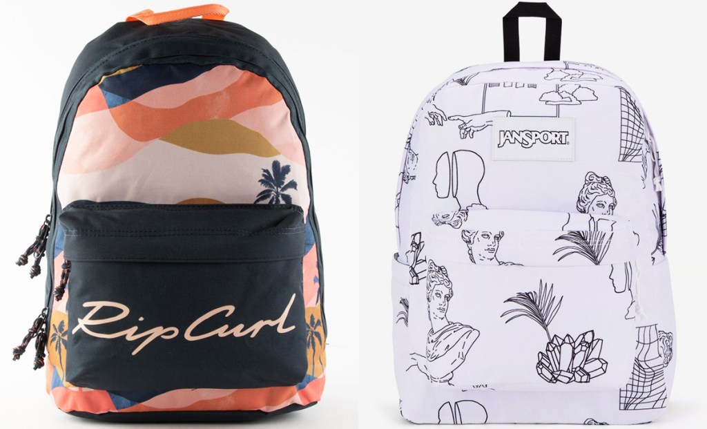 rip curl and jansport backpacks