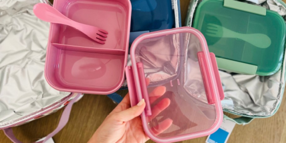 Room Essentials Bento Box w/ Utensil Only $3 at Target | Great for School Lunches!