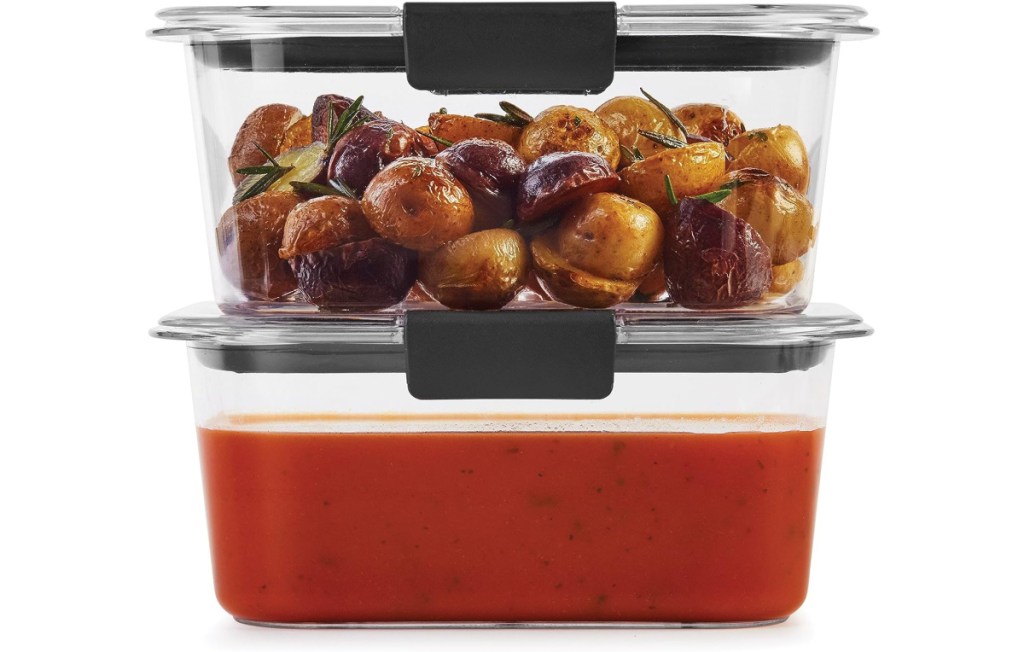 Rubbermaid-Brilliance-BPA-Free-Food-Storage-Containers-w_-Lids حاويات تخزين المواد الغذائية من رابر ميد بريليانس - عبوة من قطعتين بسعر 8.98 دولار فقط على أمازون (سعر قياسي 23 دولارًا)