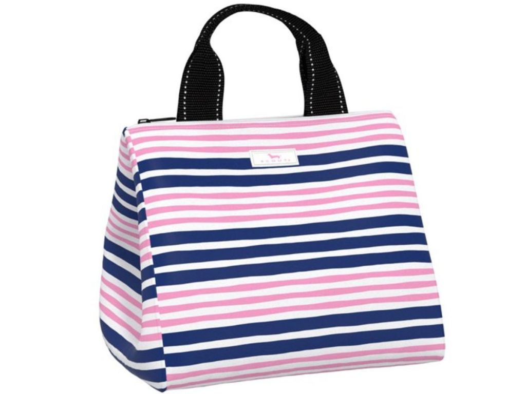 Scout by Bungalow Pink & Navy Line Stripe Lunch Bag