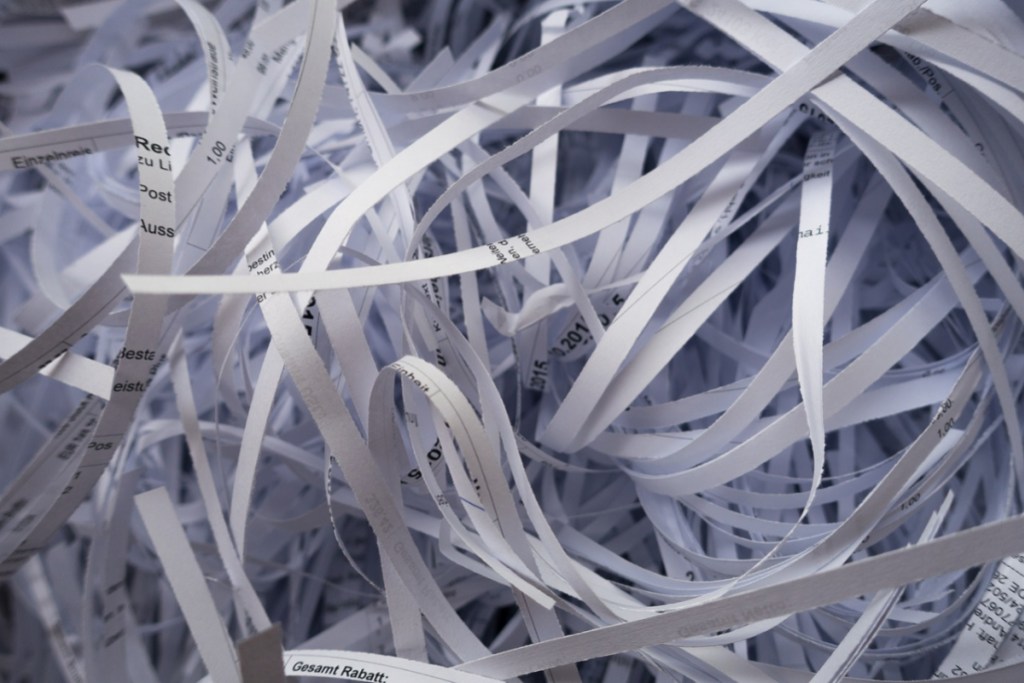 Shredded Paper from a paper shredding event near me - Pixabay photo