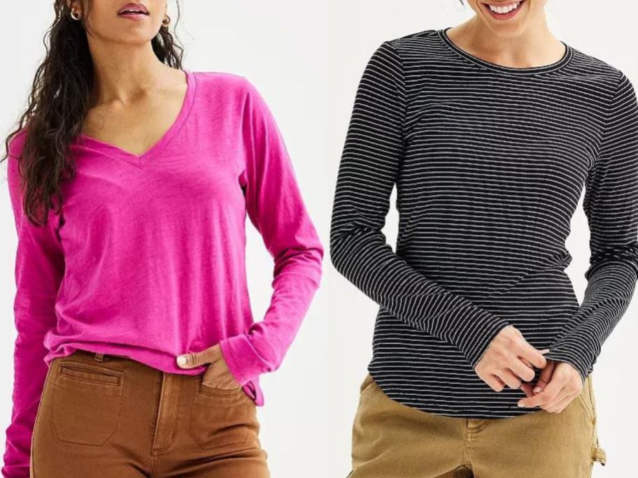 Stock images of 2 women wearing Sonoma Tees from Kohl's