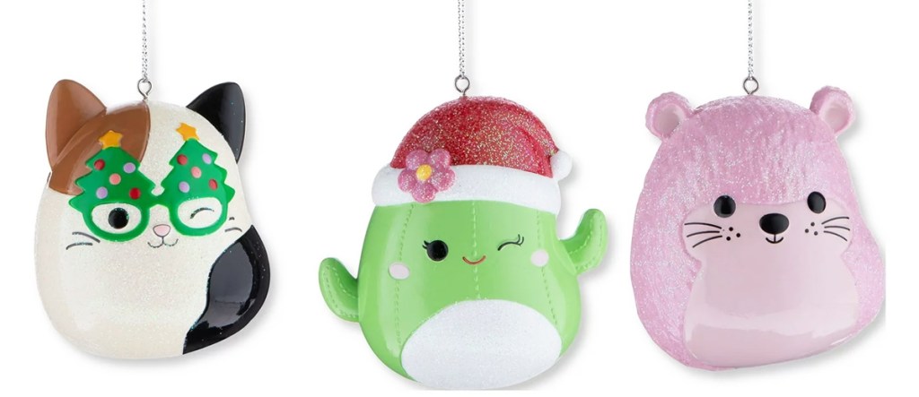 three squishmallow ornaments