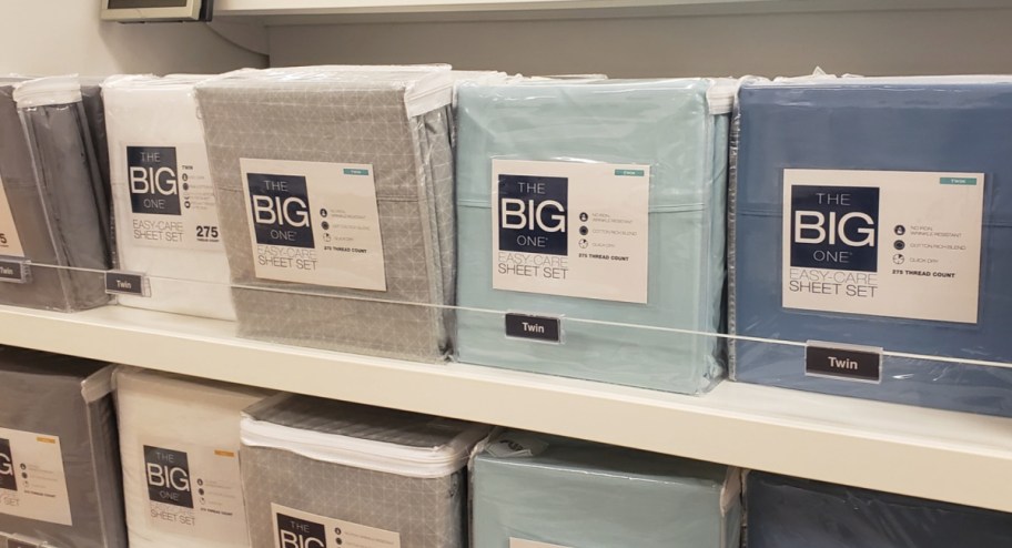 Store display of the big one sheet set at the store