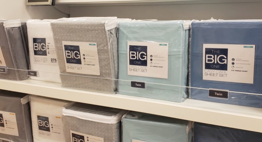 Store display of the big one sheet set at the store