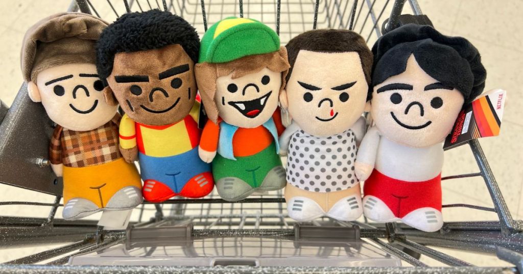 5 Stranger Things Plush dolls in a cart
