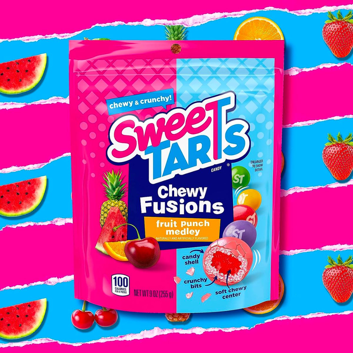 SweeTARTS Chewy Fusions, Fruit Punch Medley 9oz stock image