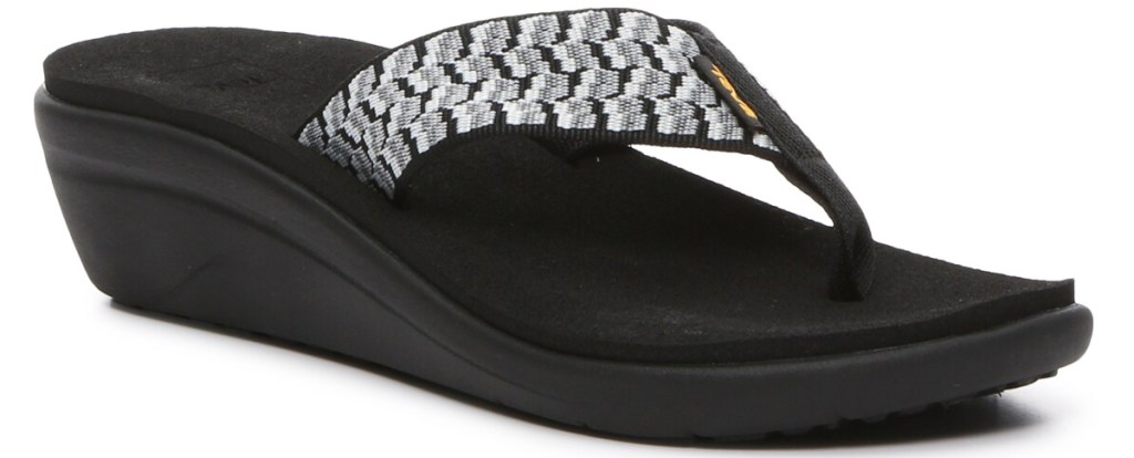 black and white wedge flip flop