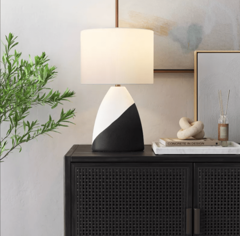 Threshold Modern Table Lamp in Black and White, one of the Target lamps on sale