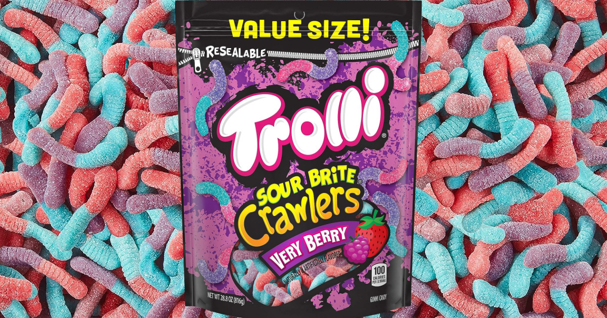 Trolli Sour Brite Gummi Candy, Crawlers, Value Size - 28.8 oz