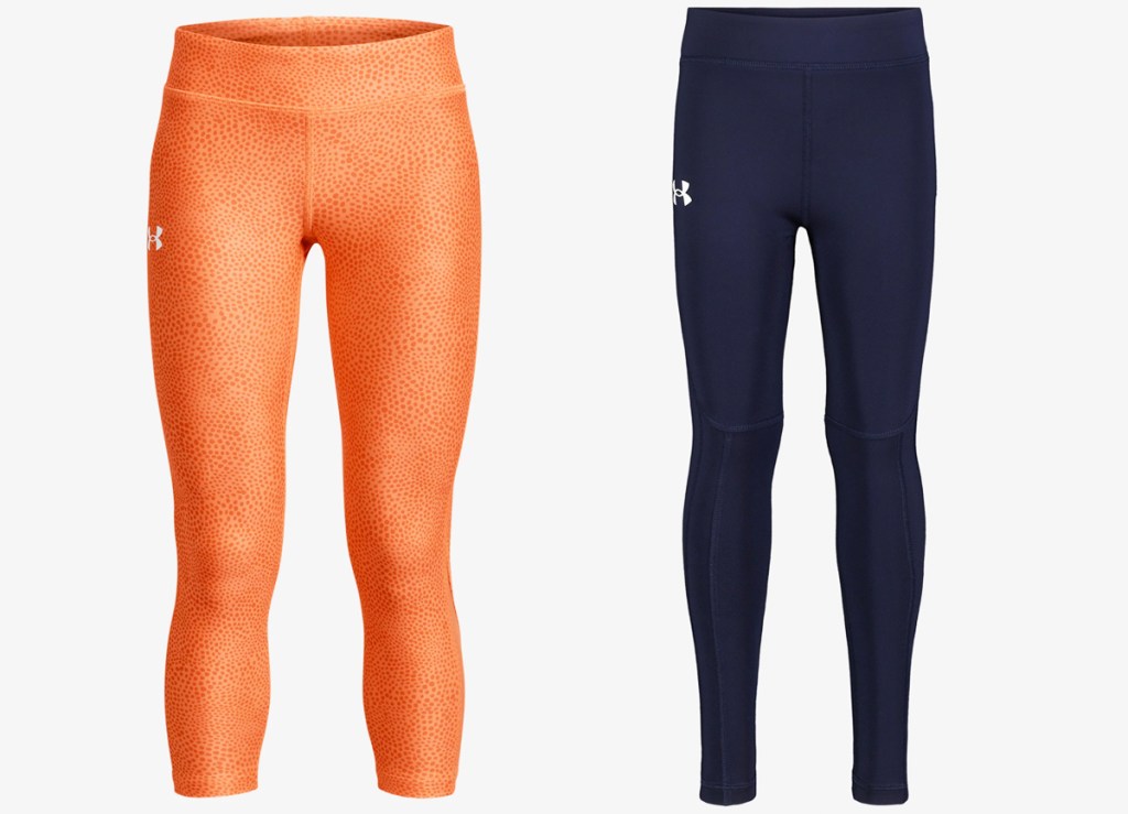 orange and navy blue leggings