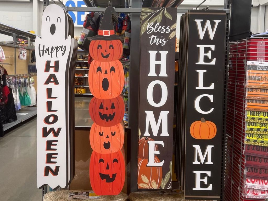 Halloween Greeter signs at Walmart