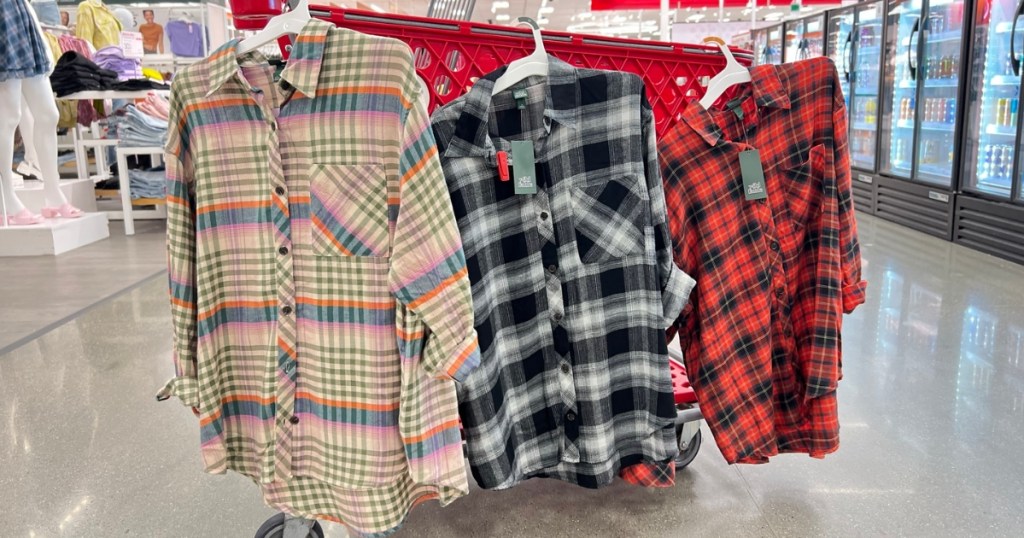 wild fable oversized flannel shirts in store