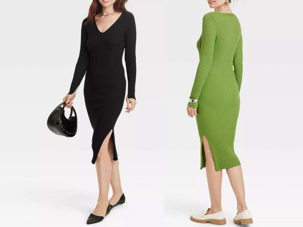 Two women wearing Women's Sweater Dresses from A New Day