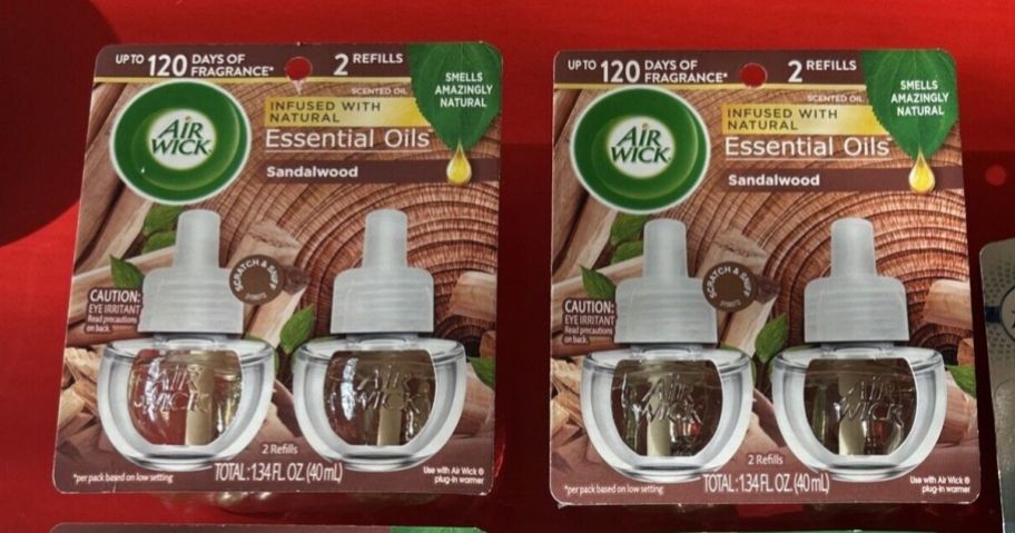 two 2-packs of air wick Plug Ins Scented Oil Refill Pack Sandalwood
