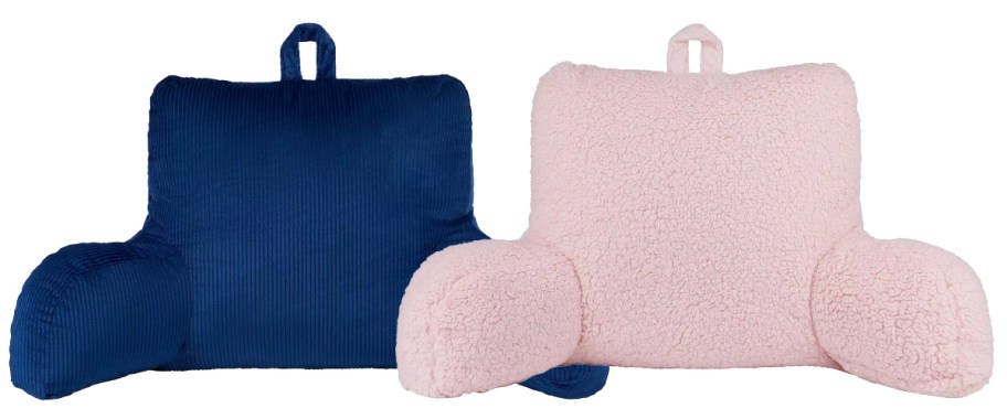 navy and pink backrest pillows