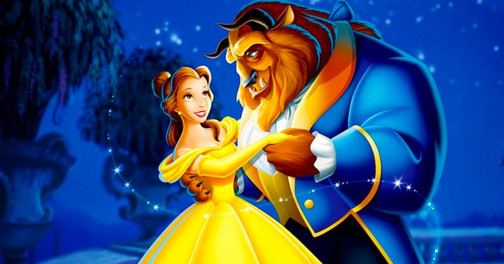 beauty and the beast movie scene with belle and beast