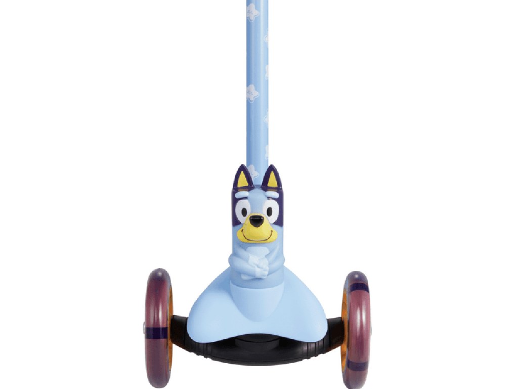 blue 3d figure on scooter