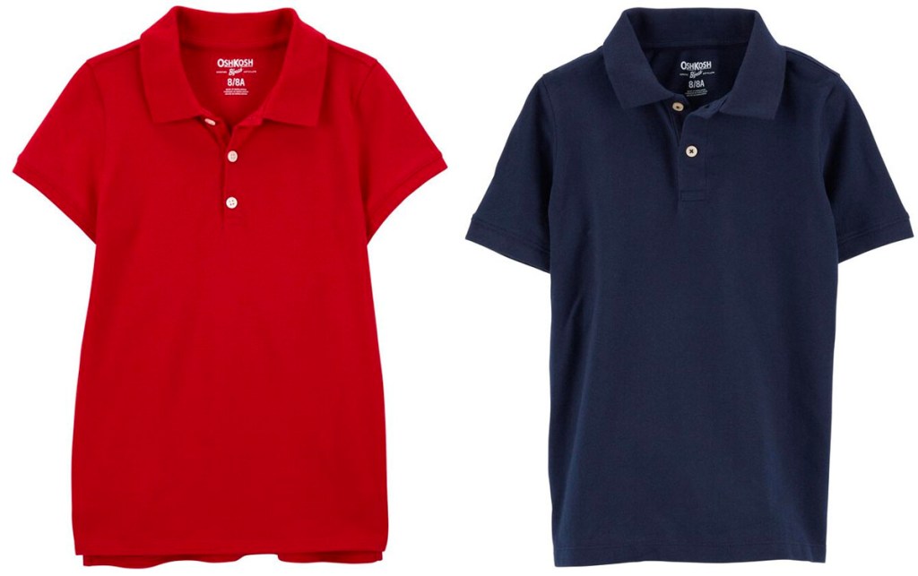 red and blue kids polos