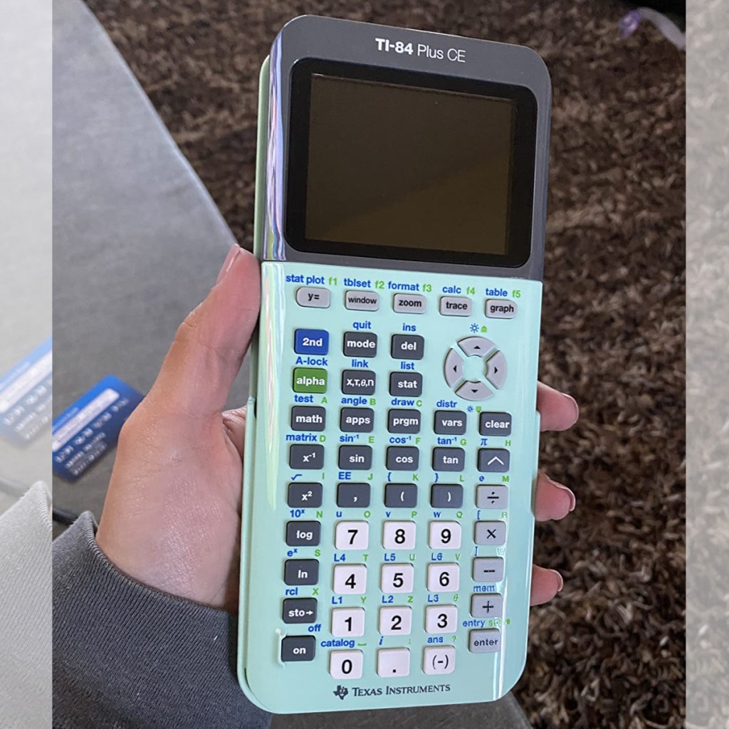 cute mint colored graphing calculator