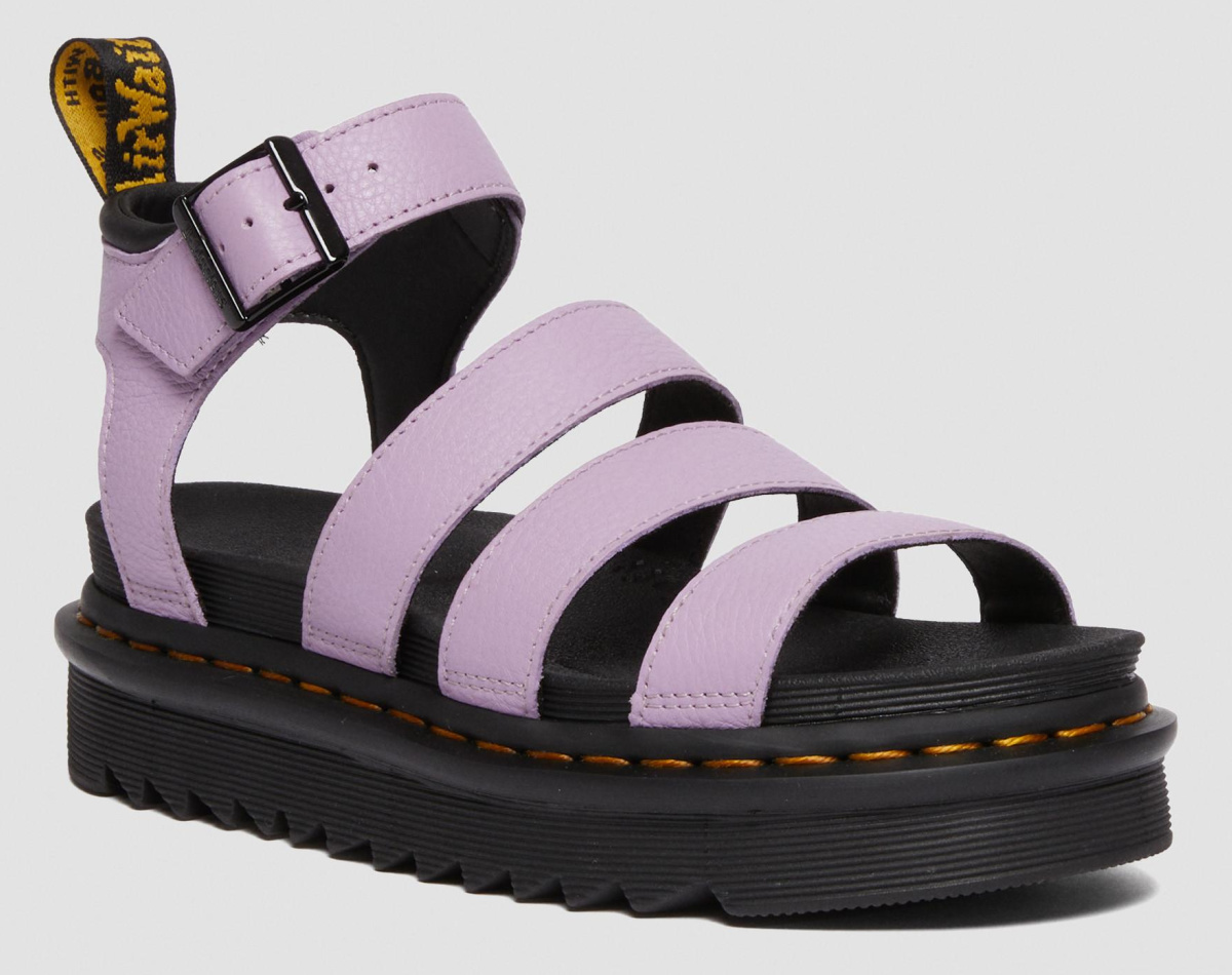 lavender leather sandals