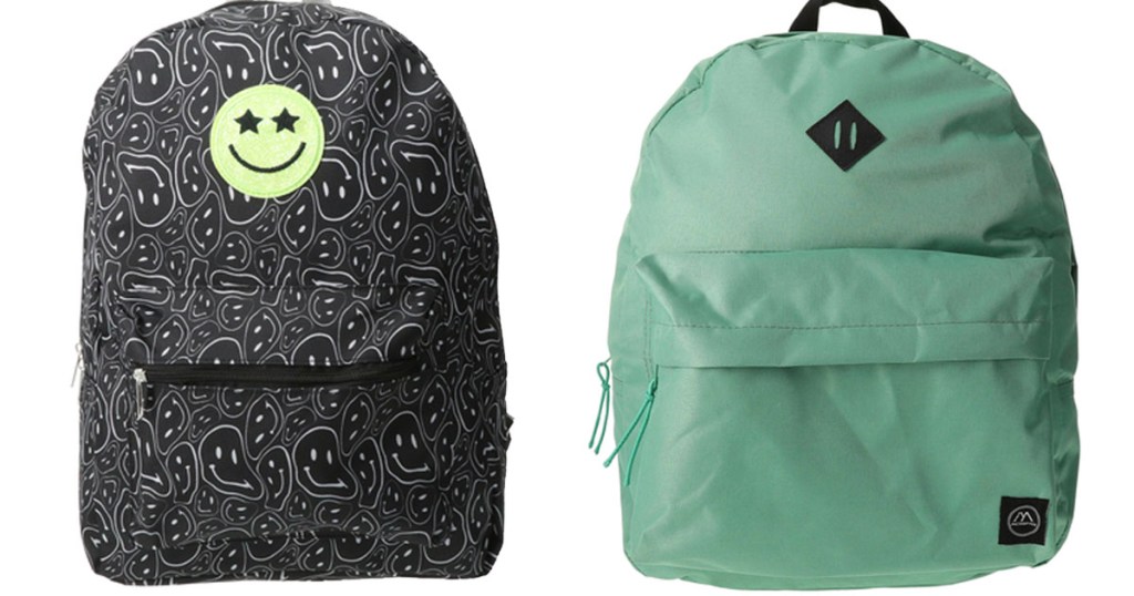 black and green backpacks