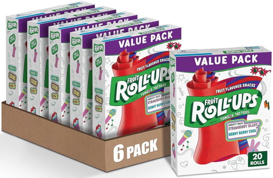 six fruit roll ups boxes