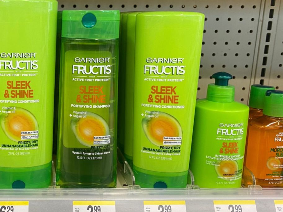 garnier fructis hair care on shelf at store