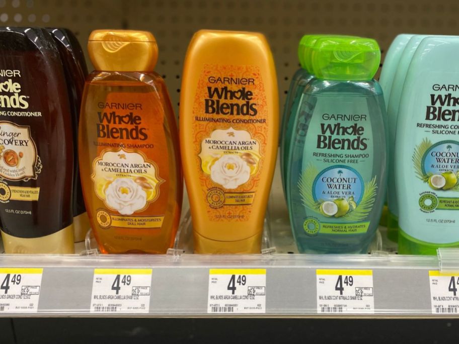 garnier whole blends hair care on shelf at store