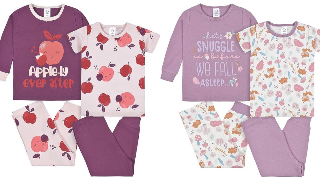 gerber 4 piece pjs in select designs two stock images