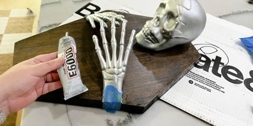 Make a Pottery Barn Inspired DIY Skeleton Charcuterie Board!