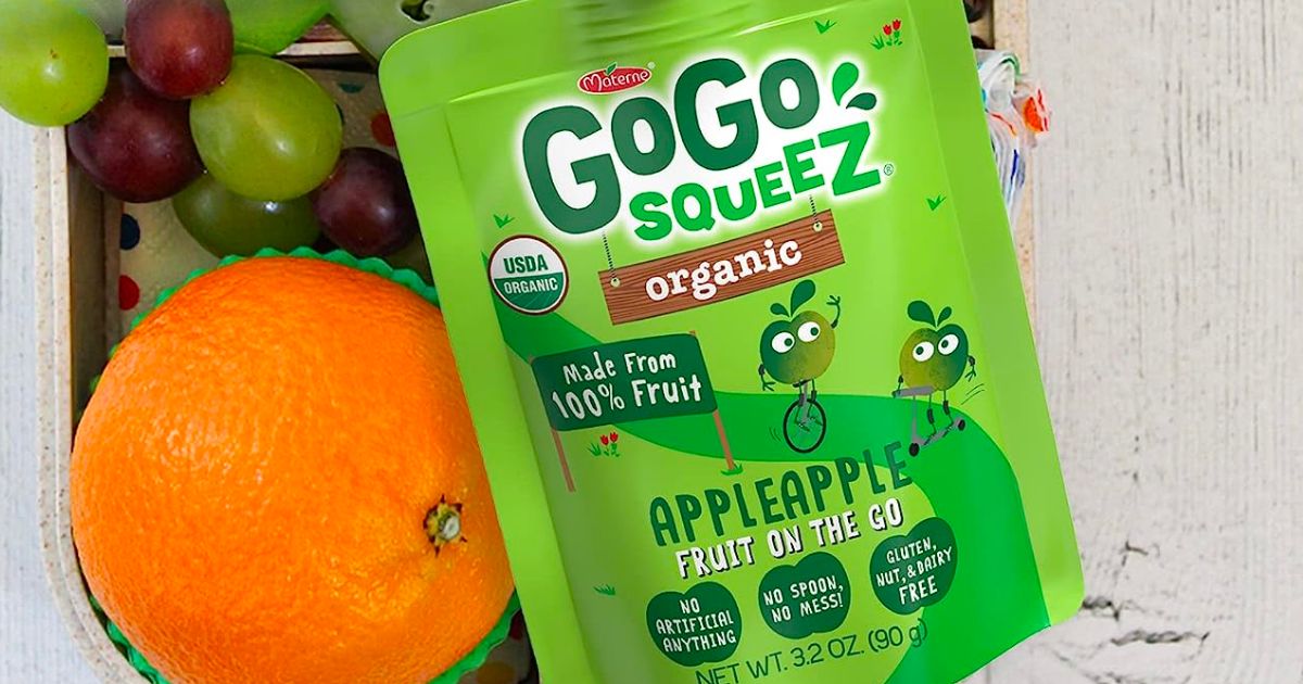 GoGo SqueeZ Organic Apple Sauce 12-Count Only $6.32 Shipped on Amazon (Just 53¢ Per Pouch)