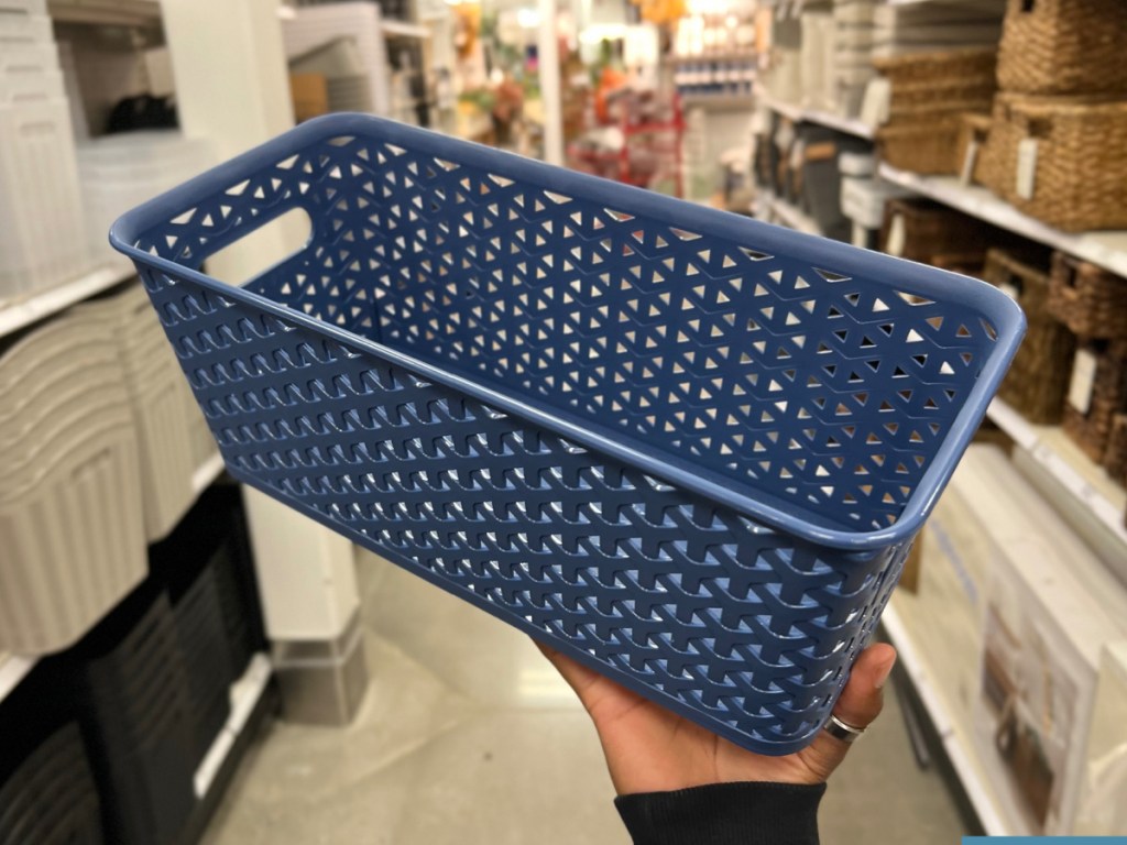 hand holding Brightroom Small Decorative Storage Basket