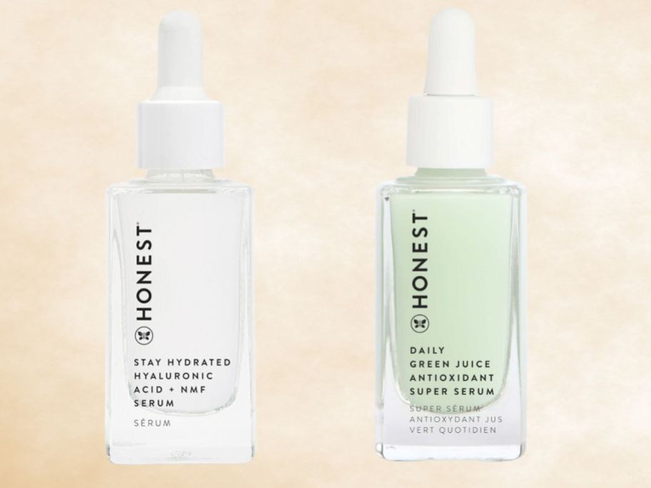 two honest beauty serums next to each other