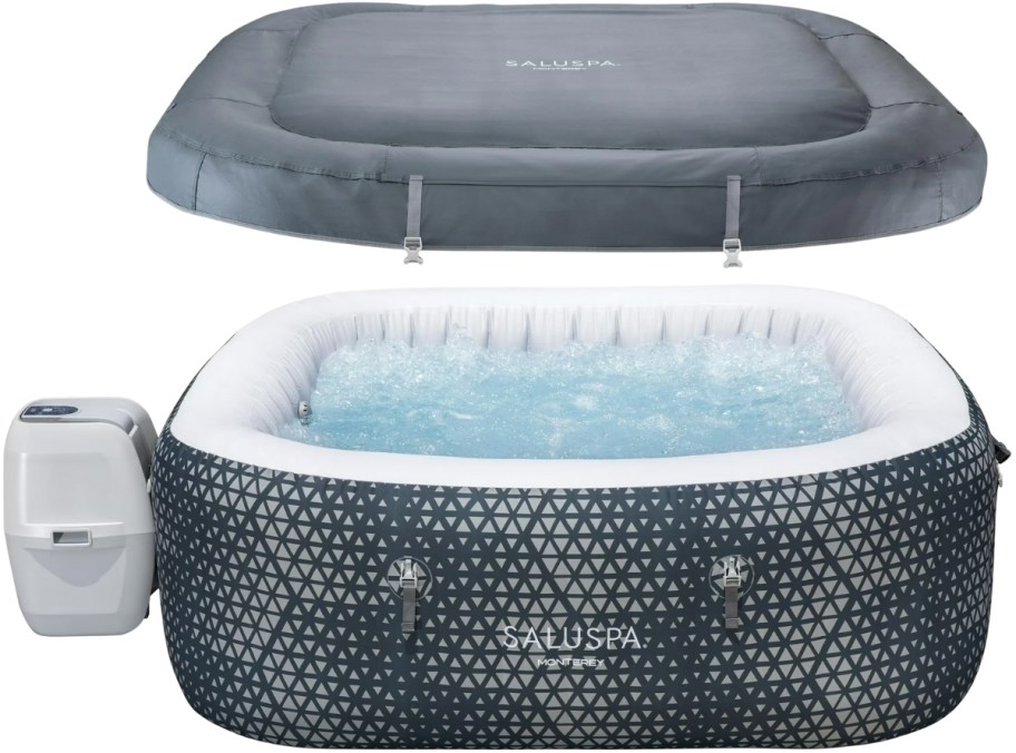 hot tub and lid