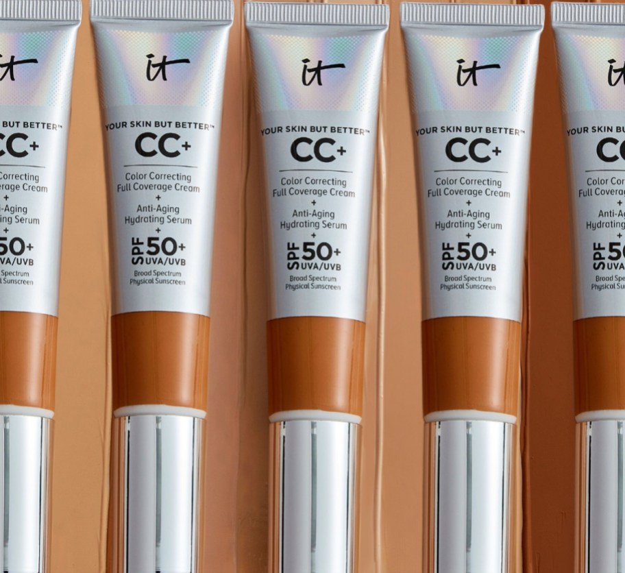 five cc cream foundations in a row