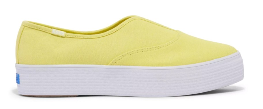 yellow slip on sneakers