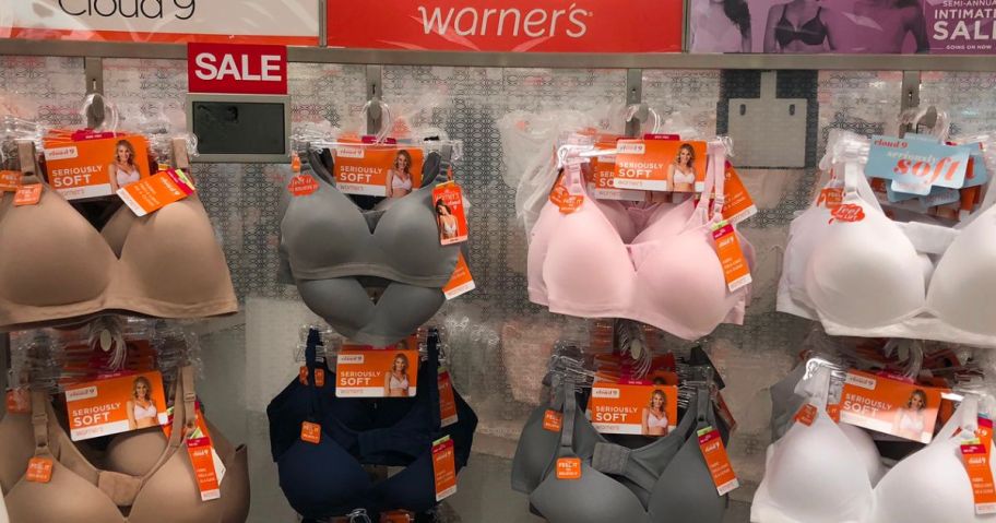 womens bras on display in a store
