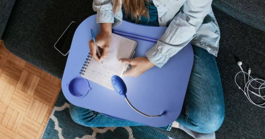 Woman sitting using a Lavish Home Lap Desk