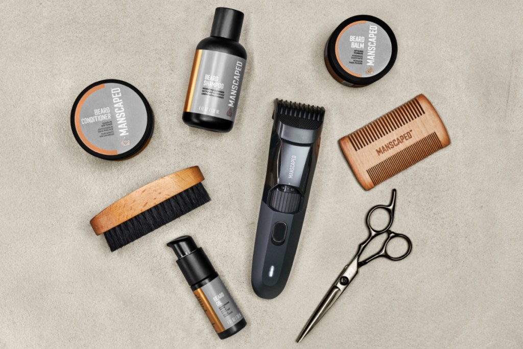 several manscaped grooming tools