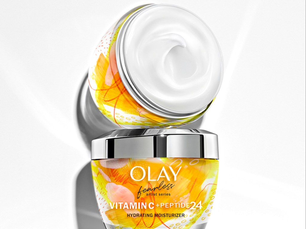 two jars of olay fearless moisturizer 